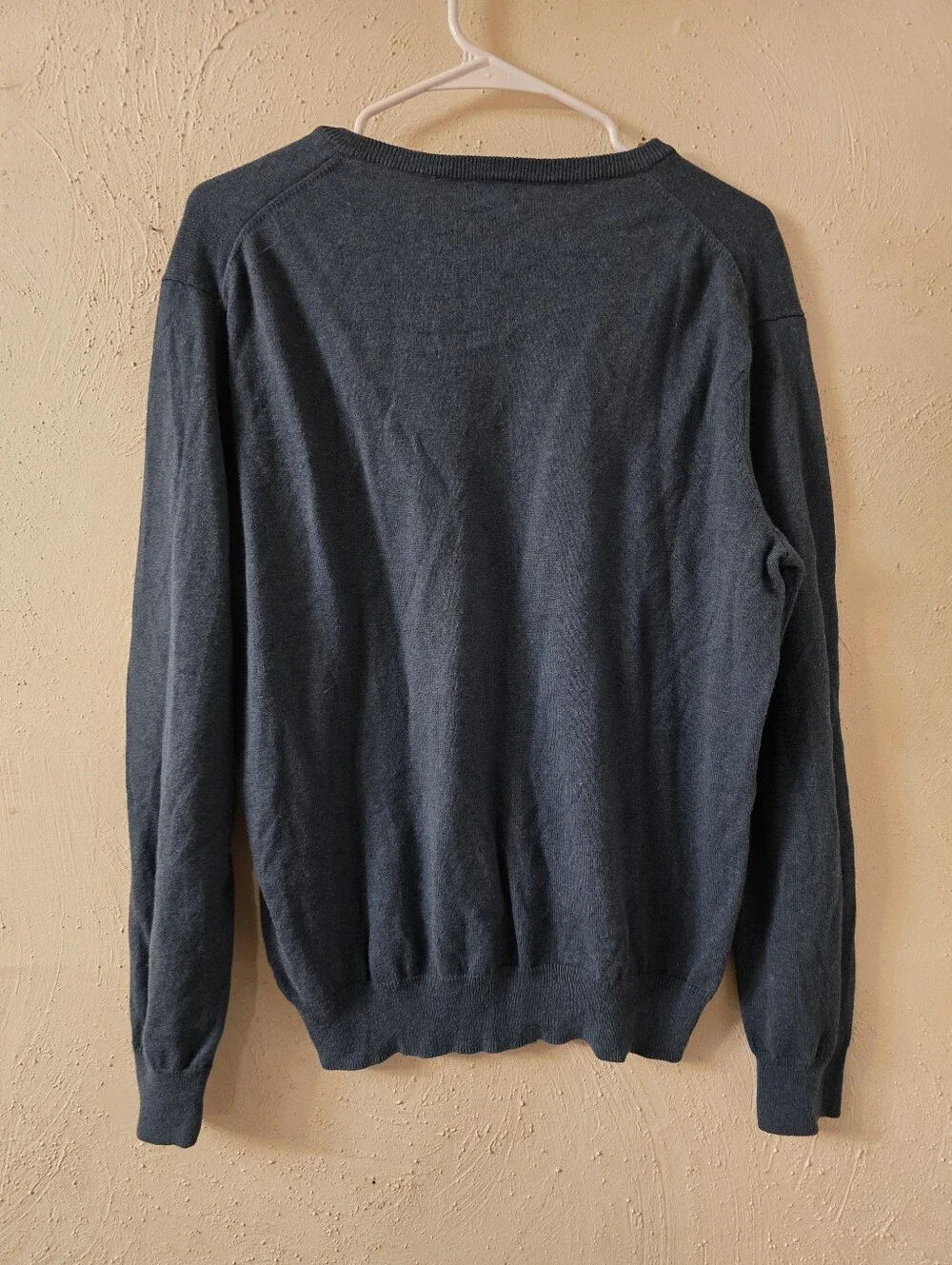 J. Crew Men's Teal V-Neck Cotton Sweater